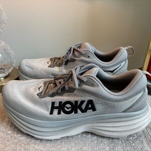 Hoka One One Bondi 8 Men's Size 12 4E (X-Wide) Running Shoes Gray